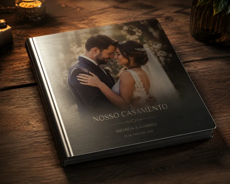 Álbum artesanal de casamento